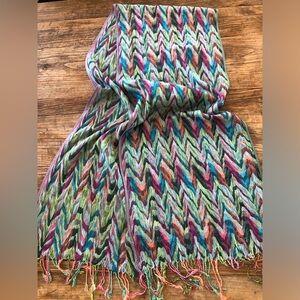 Colorful Chevron Flamestitch Missoni-ish Pattern Scarf from Italy